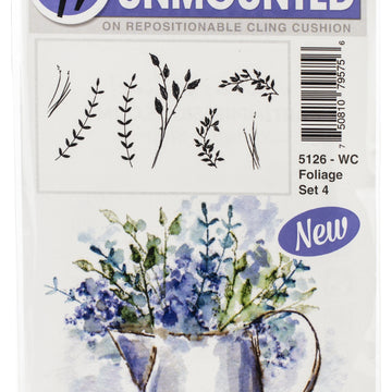 Art Impressions Watercolor Cling Rubber Stamps - Foliage Set 4