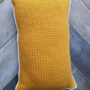 Crochet Orla Kiely inspired cushion