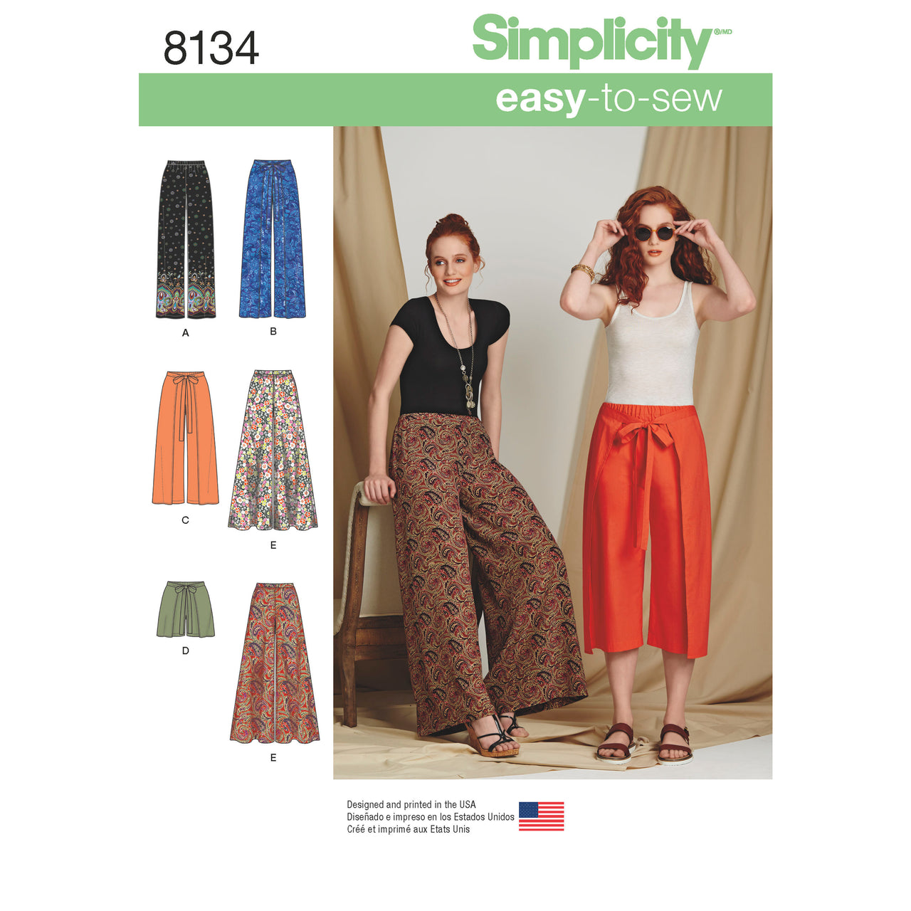 Simplicity Pattern 8134 Women's Easy-to-Sew Trousers and Shorts 8134 - Sewing Pattern