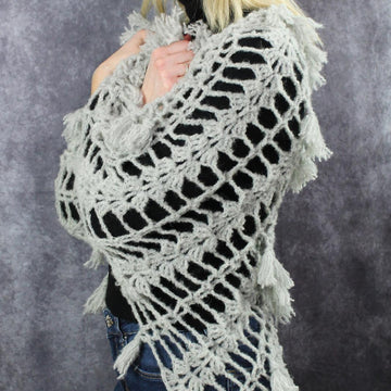 Crochet Pattern Triangle Shawl BioTronik #6 | Autumn Crochet Shawl | Alpaca Wrap PDF