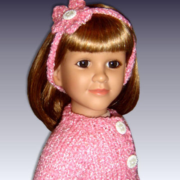 Cardigan Pattern, Top-down seamless for 23 inch doll (MY Twinn) 611