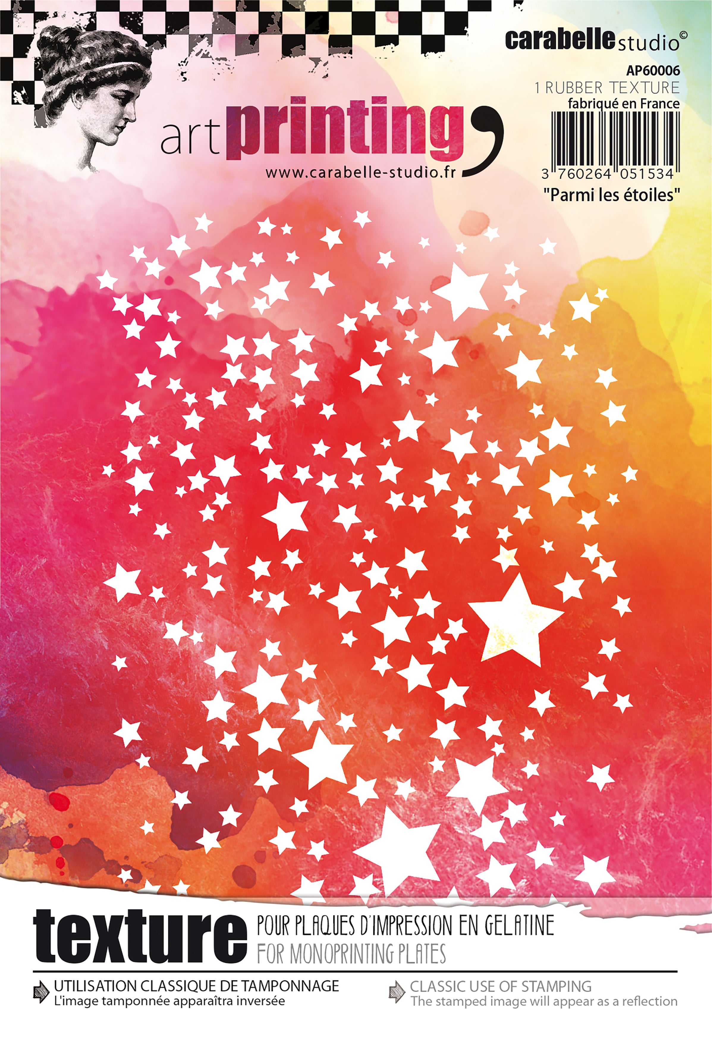 Carabelle Studio Art Printing A6 Rubber Texture Plate - Among The Stars