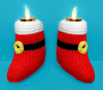 Christmas Santa Boot Tea Light Holder