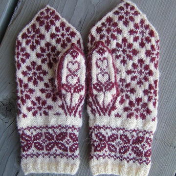 Floral Heart Mittens