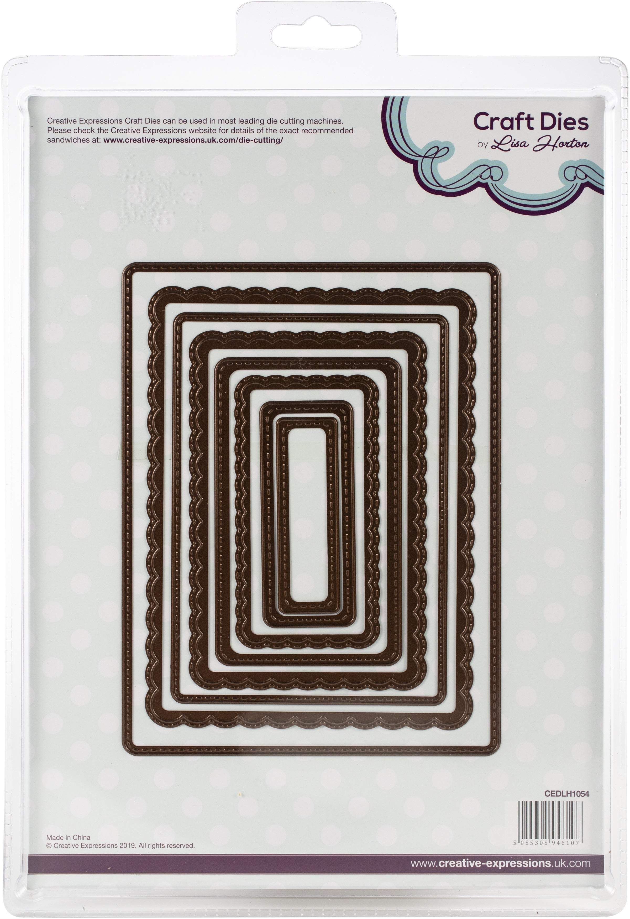Creative Expressions Stitched Craft Dies By Lisa Horton - Scallop Layered Rectangle