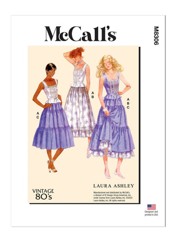 McCall's Misses' Top and Skirts by Laura Ashley M8306 - Sewing Pattern
