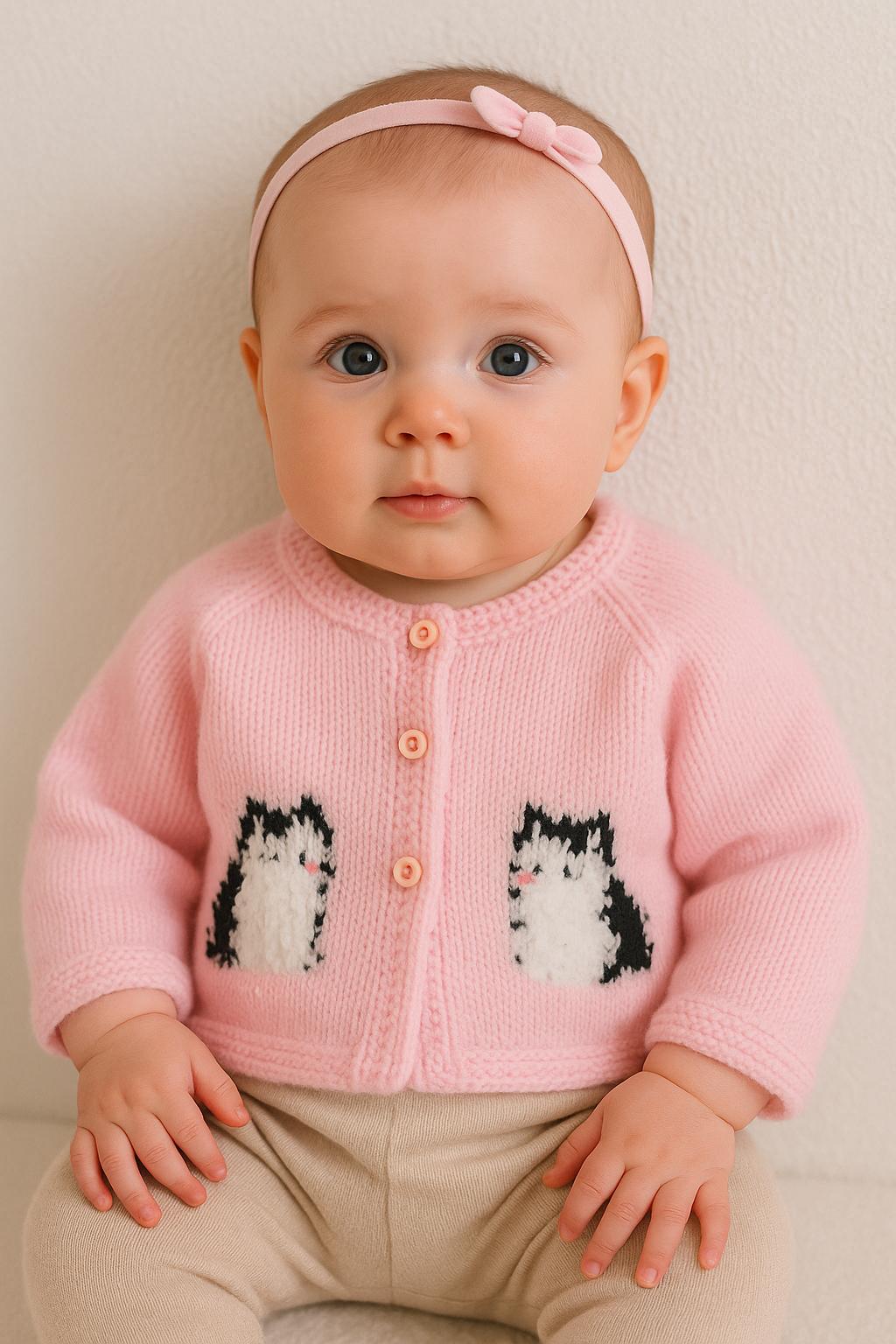 Baby Cat Cardigan and Hat