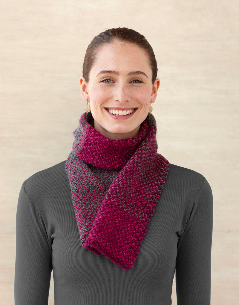 Berry Sparkle Scarf in Lion Brand Vanna's Choice and Vanna's Glamour - L0417