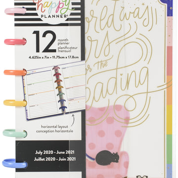 Happy Planner 12-Month Dated Mini Planner 7"X4.625" - Bookish, July 2020 - June 20