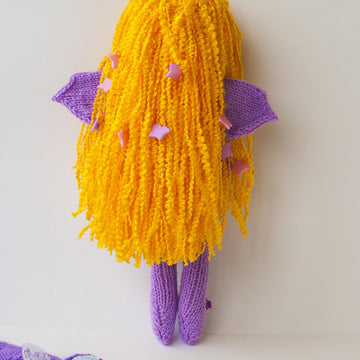 Lilac fairy dreams doll knitted flat