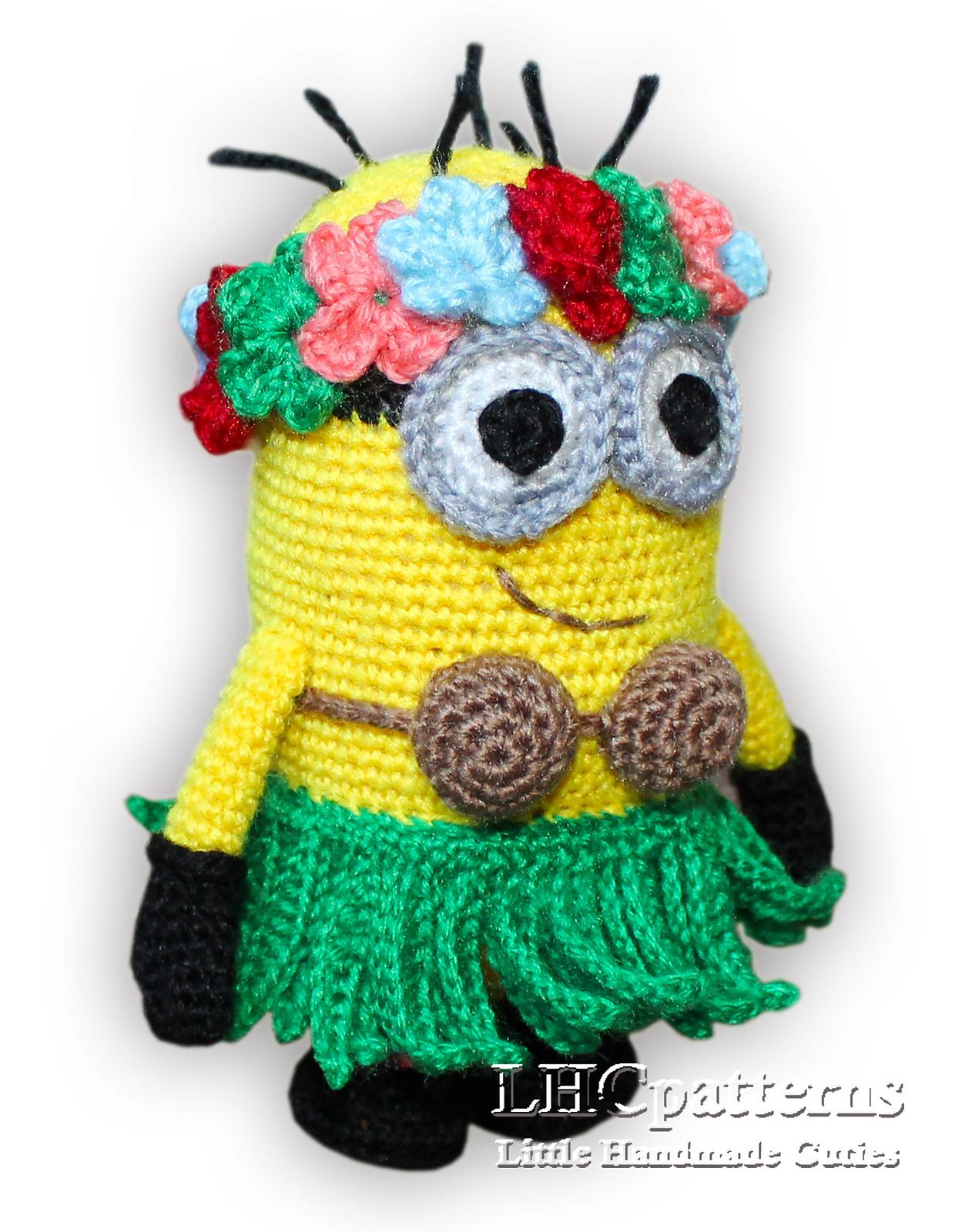 Crochet Minion Hula Pattern, Minion Hawaii Girl Crochet Pattern, Minion Crochet Pattern