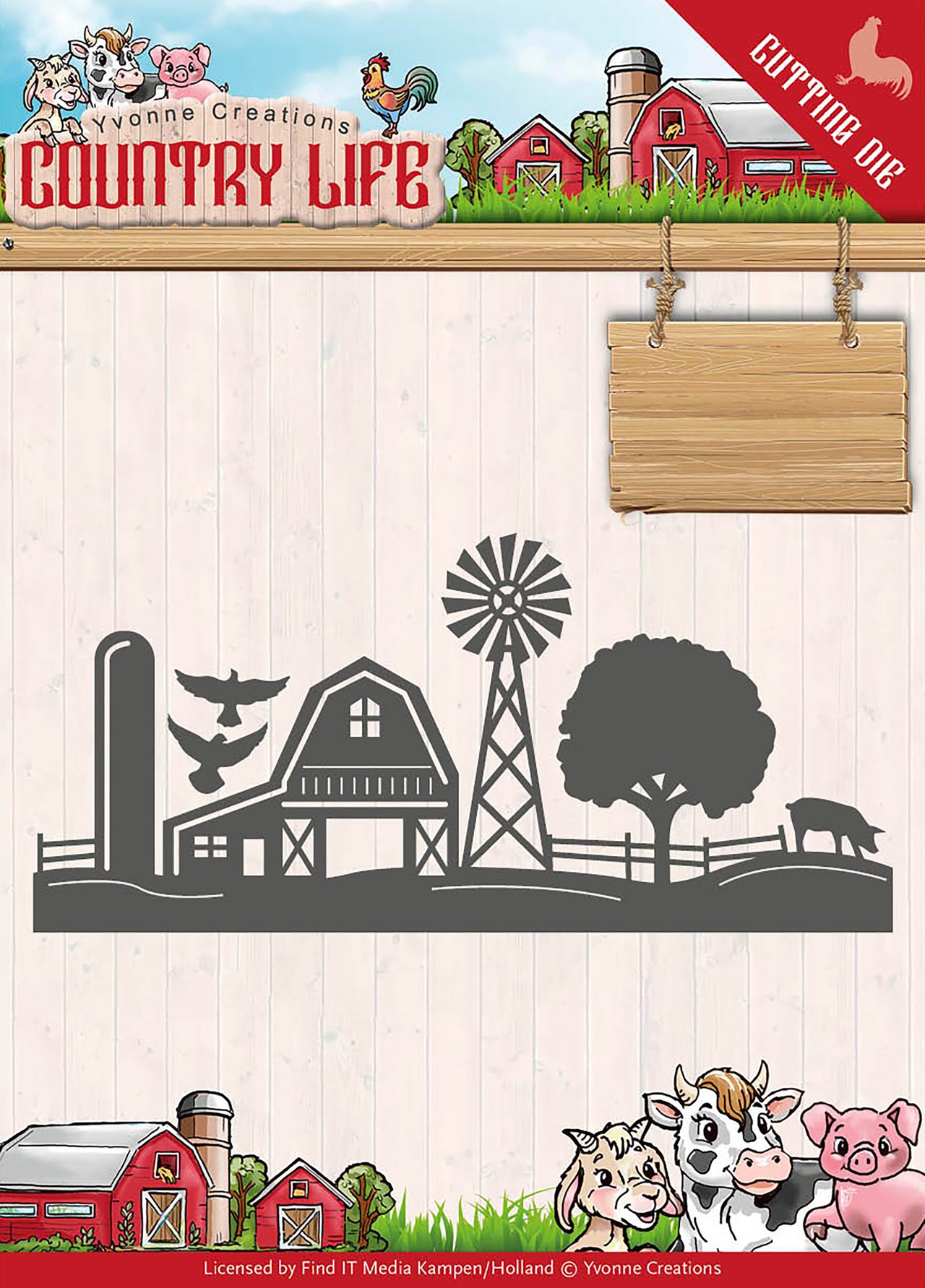 Find It Trading Yvonne Creations Die - Farm Border, Country Life