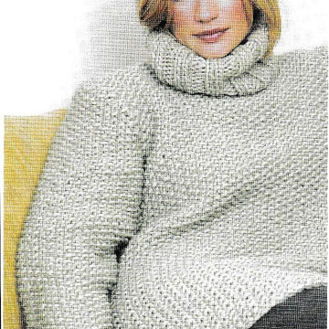 Moss Stitch Roll Neck Jumper