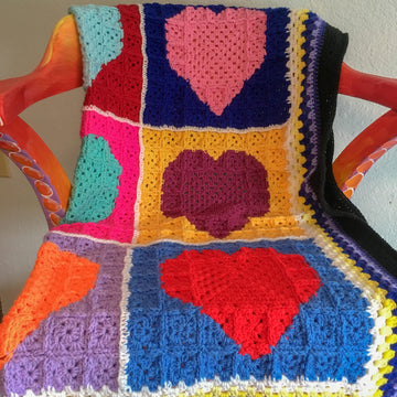 The Patchwork Heart Crochet Blanket