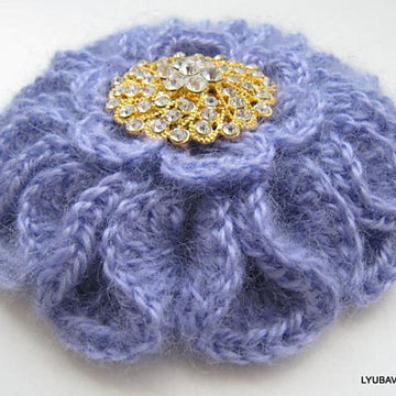Mohair Brooch Unique Large Flower 3D Tutorial