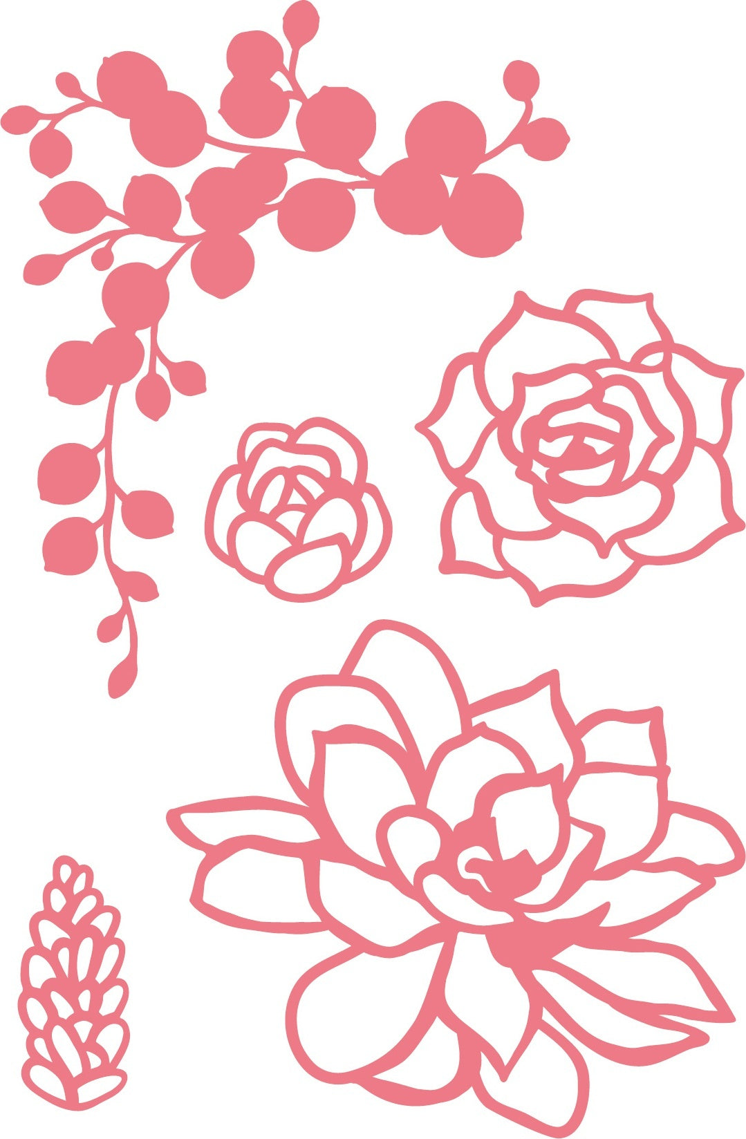 Uniquely Creative Metal Dies - Succulent Outlines