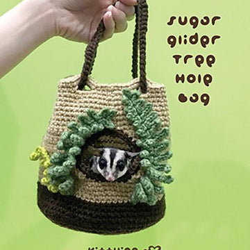 Sugar Glider Tree Hole Pouch Bag by Kittying Crochet Pattern