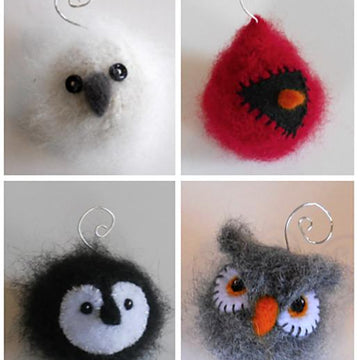 Felted Woolly Bird Holiday Ornaments