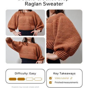 Double Crochet Crop Raglan Sweater