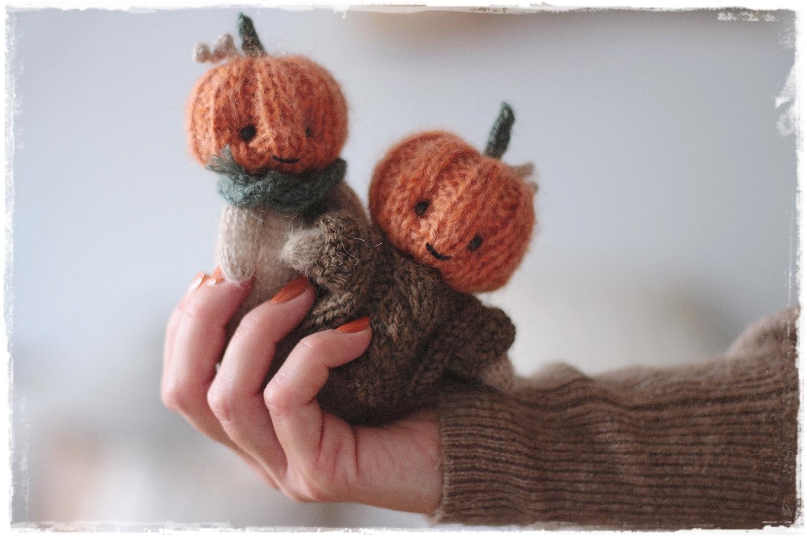 Pumpkin Head Doll, Halloween Knitting Pattern PDF Tutorial