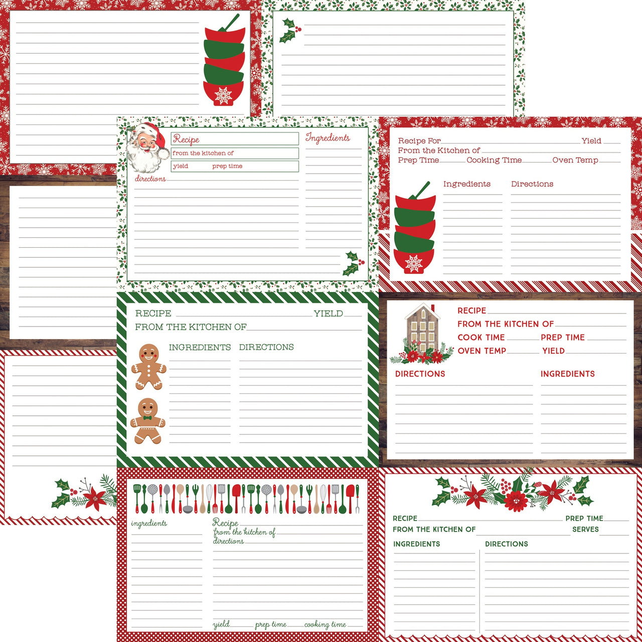 Photoplay Paper Holiday Recipe Cards Double-Sided Cardstock 12"X12" 25/Pkg - Horizontal