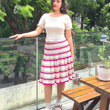 Striped Lace Skirt