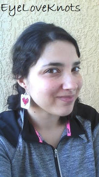 Cross Stitch Heart Earrings
