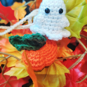 Ghost Pumpkin Car Mirror Hanger