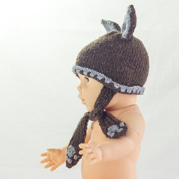 Easy Bunny Knit Hat with Paw Ties
