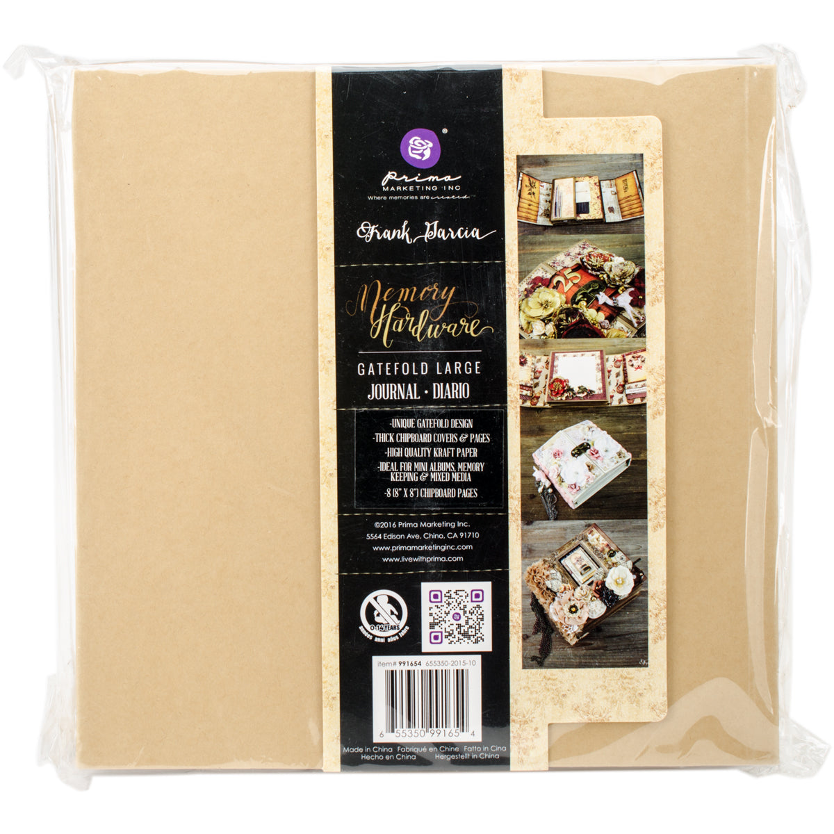 Prima Marketing Prima Memory Hardware Chipboard Album 8.5"X8" - Kraft Gatefold W/8 Pages