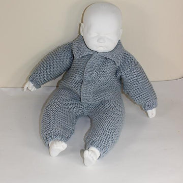 Baby Aran Simple Garter Stitch  Collar Onesie