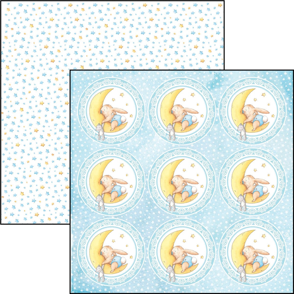 Ciao Bella Double-Sided Cardstock 90lb 12"X12" 12/Pkg - Sleep Baby, Ninna Nanna Boy