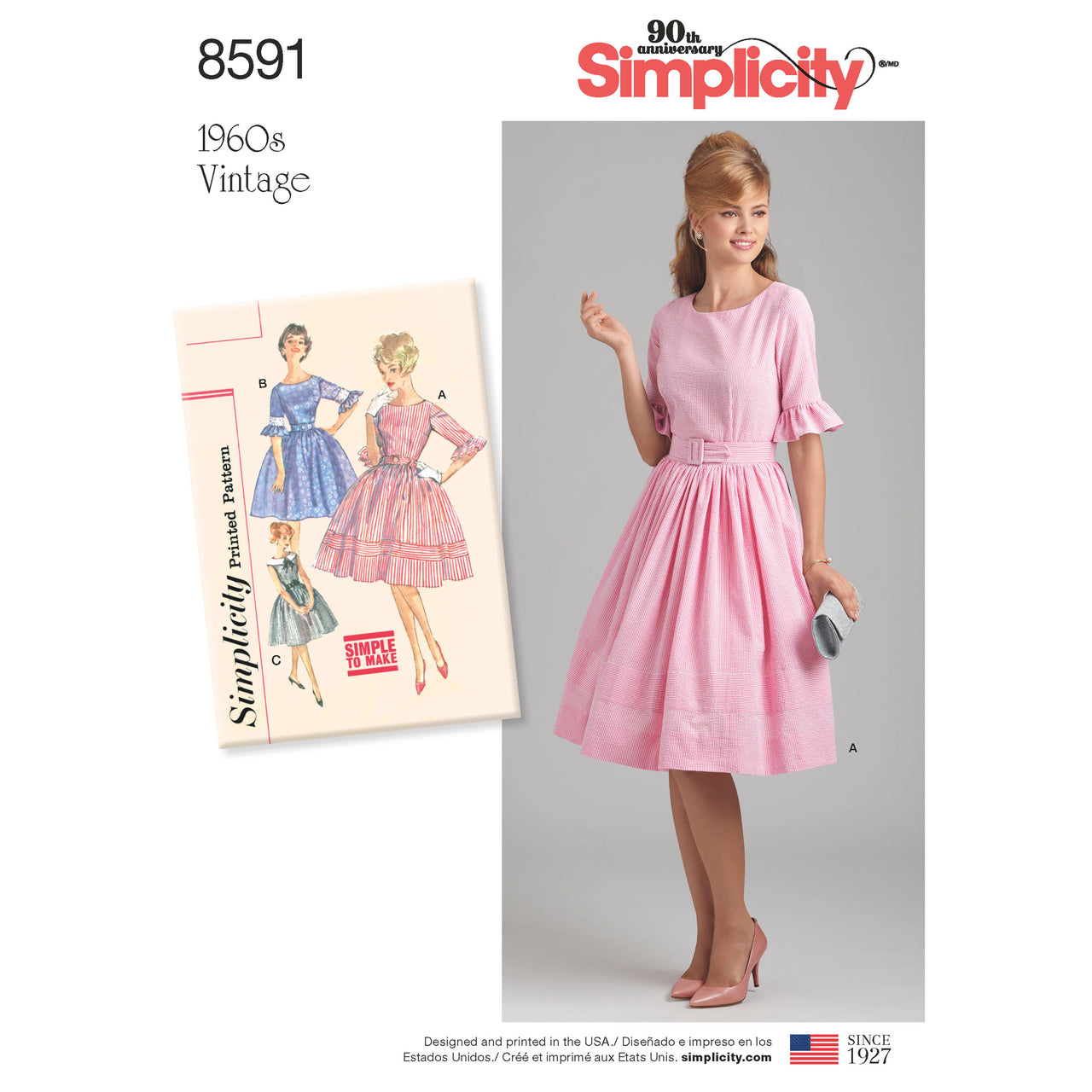 Simplicity 8591 Women's / Petite Women's Vintage Dress - Sewing Pattern