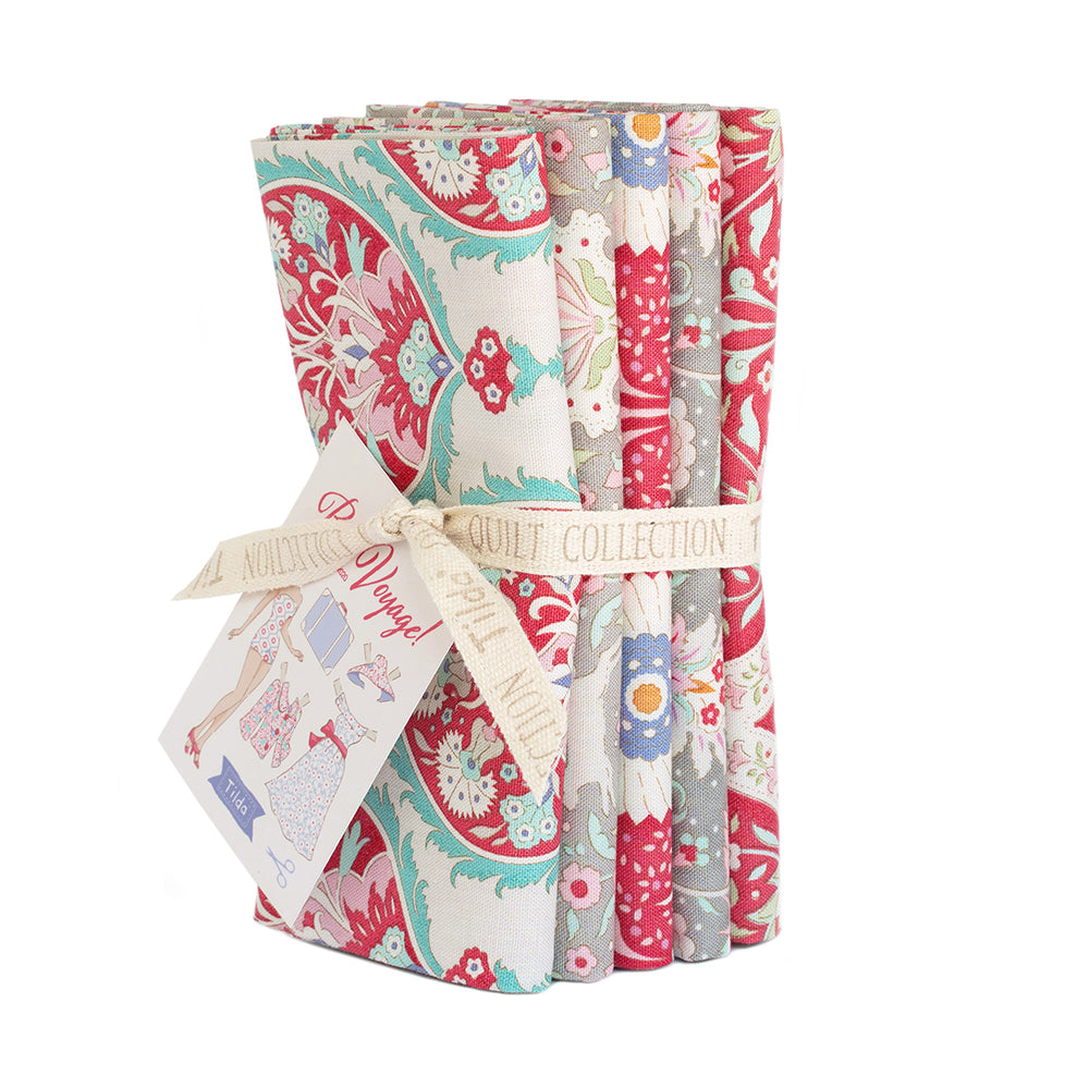 Tilda Bon Voyage Fat Quarter Bundle - Red
