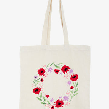 Poppy Wreath in DMC - PAT0717 -  Downloadable PDF