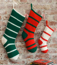 Waiting for Santa Stockings in Red Heart Super Saver Economy Solids - LW2633