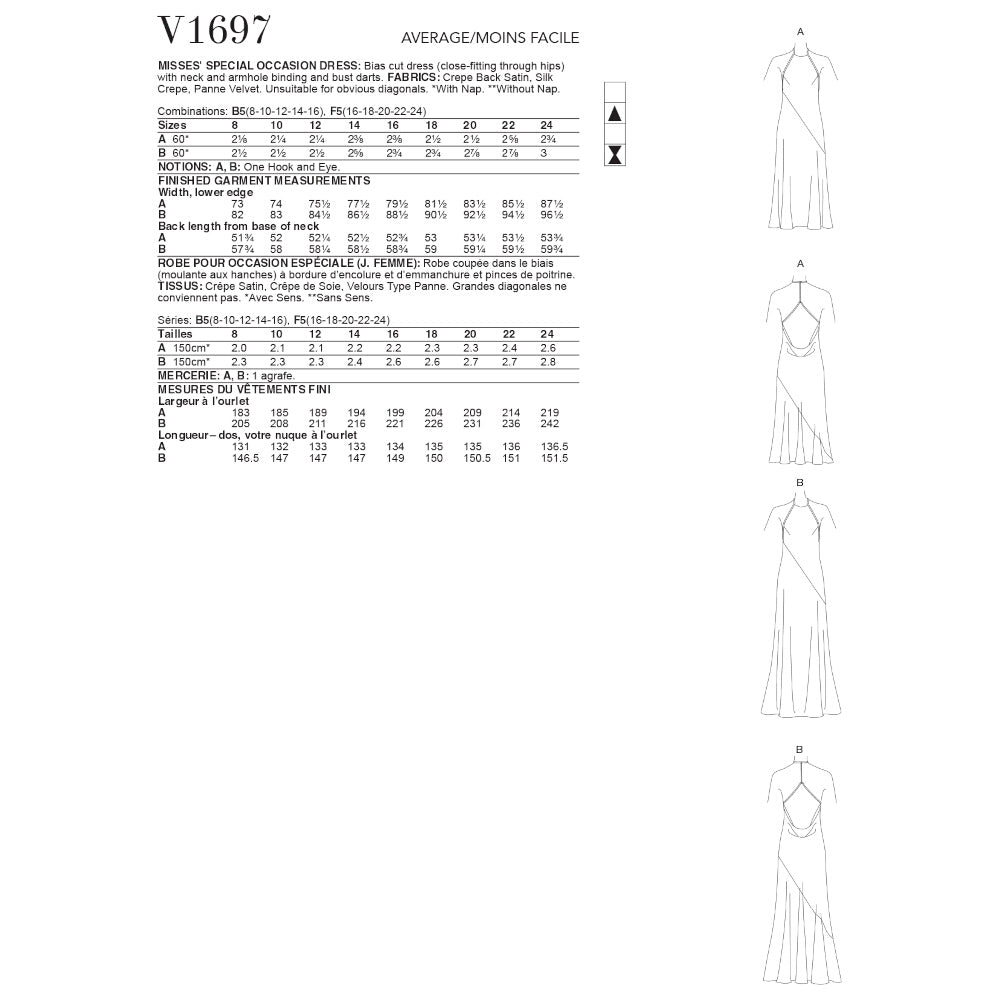 Vogue Misses' Special Occasion Dress V1697 - Sewing Pattern