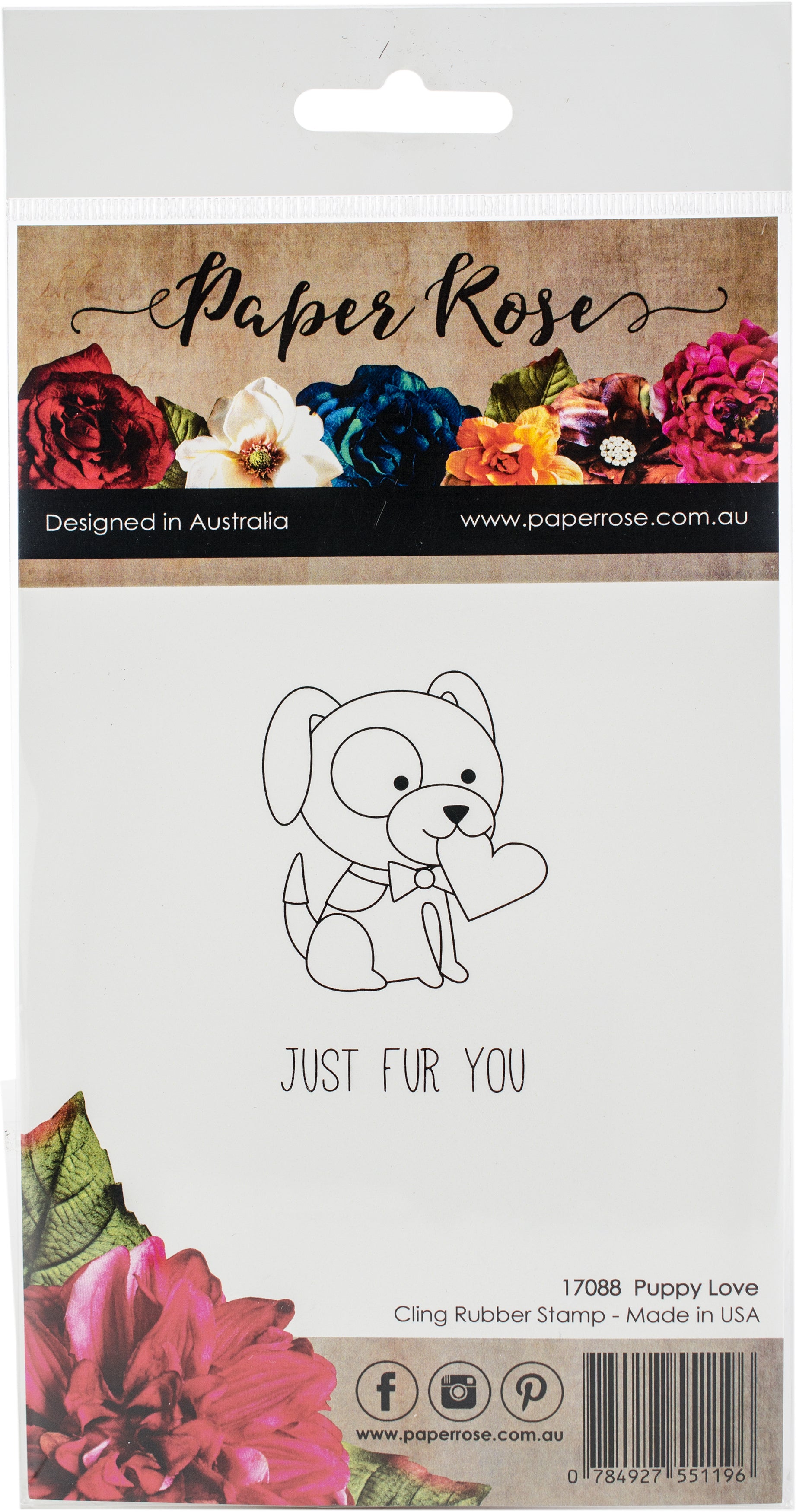 Paper Rose Cling Stamps - Puppy Love