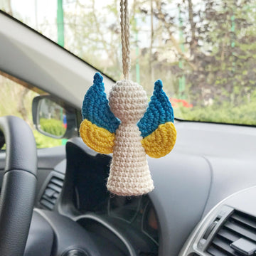 Angel ornament amigurumi crochet pattern keychain Bag charm Crochet keyring car mirror hanging