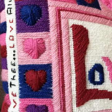 Love Needlepoint or Cross Stitch Sampler Square
