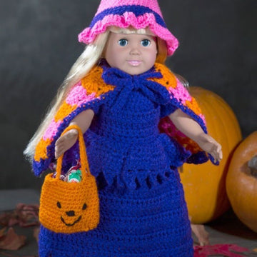 Doll Witch Costume in Red Heart Super Saver Economy Solids - LW4456