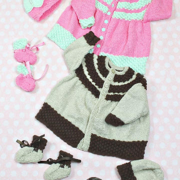 Bobble Yoke Matinee Baby Knitting Pattern #157