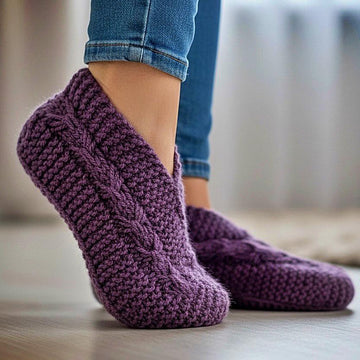 Easy to Knit Bow Slippers