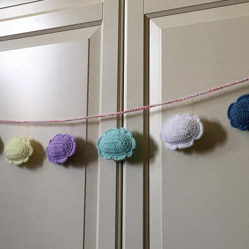 Crochet Stuffed Clouds Pattern: Happy Clouds Baby Banner / Garland