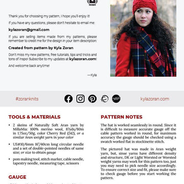 Valerie cable knit pompom hat