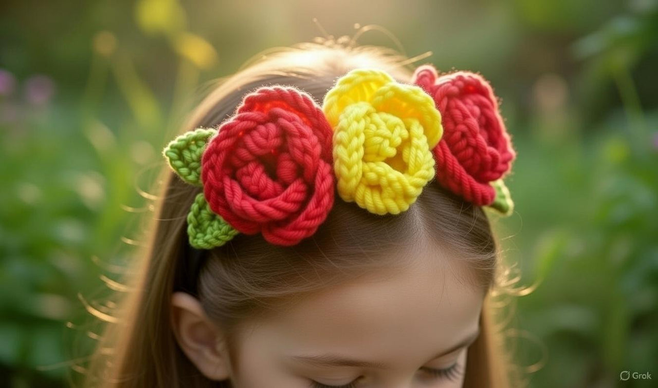 Crochet Flowers Headband Pattern PDF + Video Tutorial
