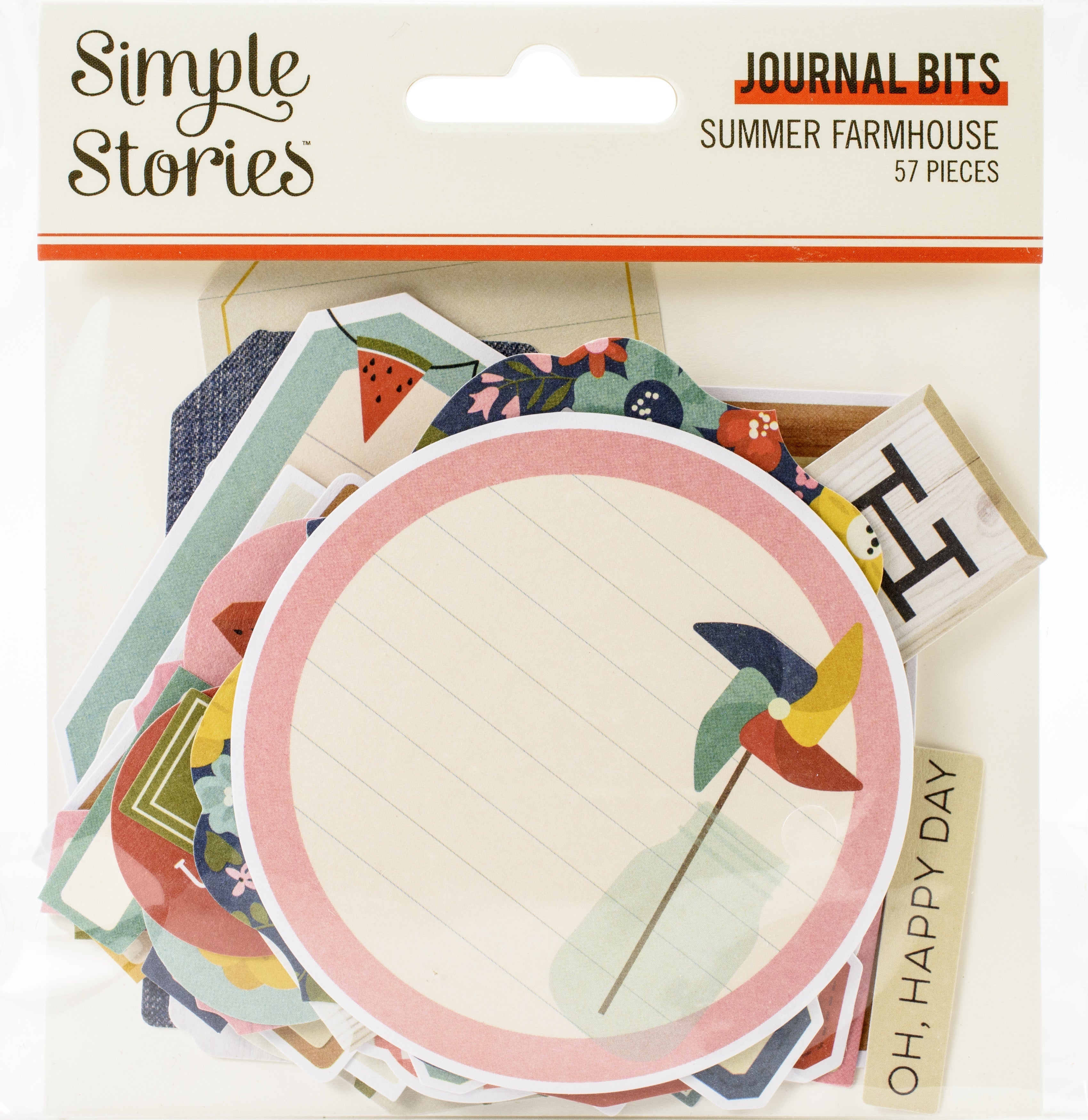 Simple Stories Summer Farmhouse Bits & Pieces Die-Cuts 57/Pkg - Journal