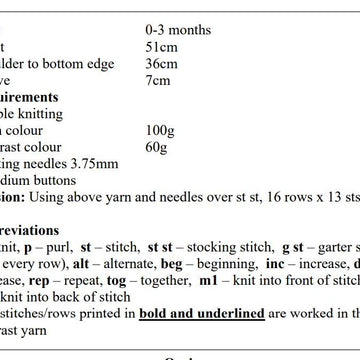 Onesie Baby Knitting Pattern #117