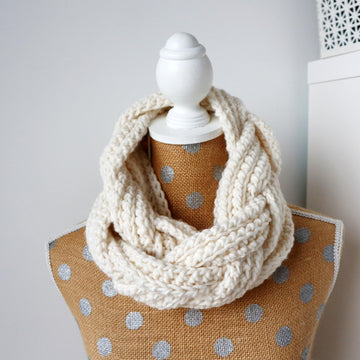 Crochet Braided Infinity Scarf