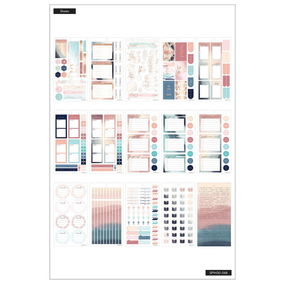 The Happy Planner Praise The Lord 30 Sheet Sticker Faith Pad